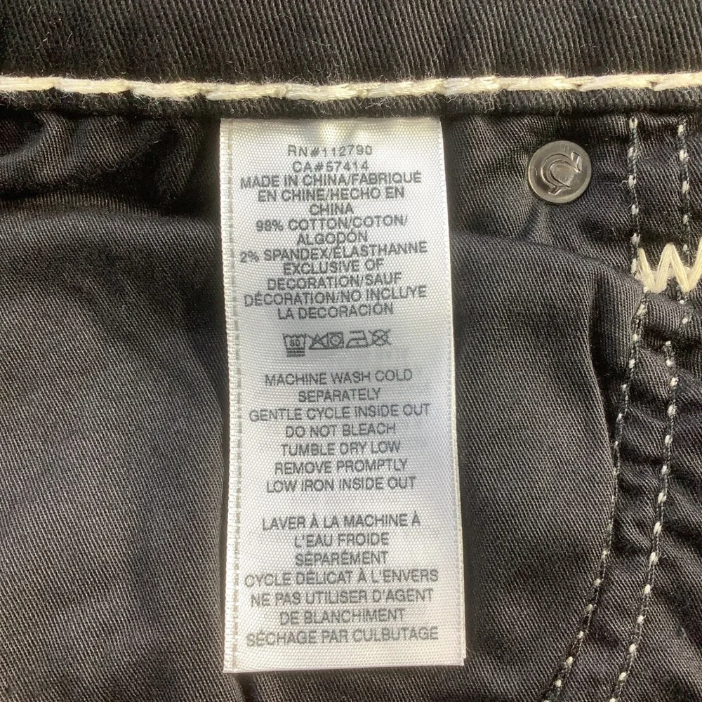 True Religion Super T Rocco Relaxed Skinny Jeans Black Rinse Mens 34 x 31 NWT